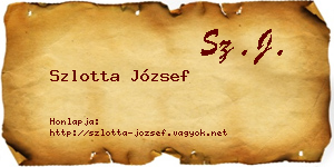 Szlotta József névjegykártya